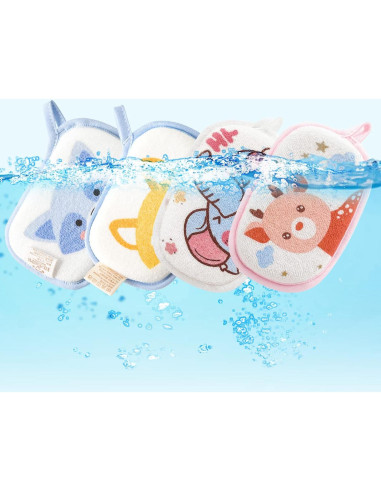 Esponja de Baño para Bebés Hokoad - 2 Piezas Animales Suaves