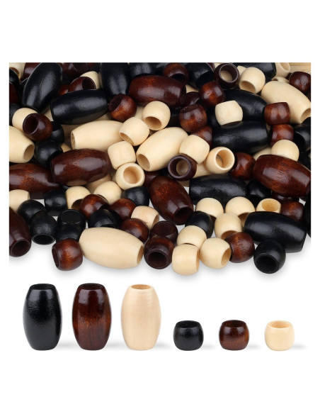 Perlas de Madera Natural LAIDANLA 135 Piezas 3 Colores Perlas de Madera Natural LAIDANLA 135 Piezas 3 Colores