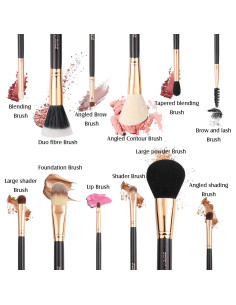 Juego de brochas de maquillaje Z'OREYA 12 piezas pelo sintético 2
