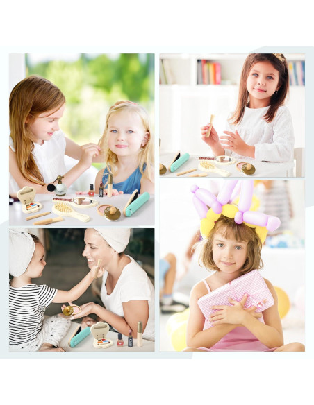 Juego de Maquillaje de Madera PMZ131001-1P para Niños 3-6 Años Juego de Maquillaje de Madera PMZ131001-1P para Niños 3-6 Años