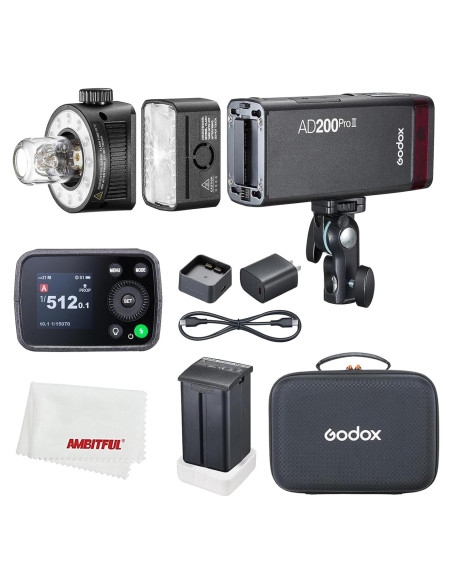 Flash Estroboscópico Godox AD200Pro II 200Ws Inalámbrico Flash Estroboscópico Godox AD200Pro II 200Ws Inalámbrico