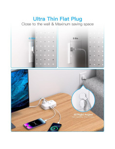 Regleta de Poder One Beat 5 Pies 3 Salidas 4 USB Crucero 2