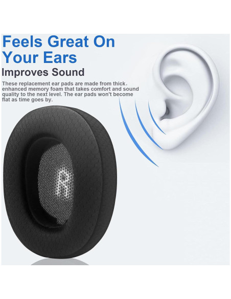 Almohadillas de Reemplazo JBL E55BT - Tela Mesh y Espuma Memoria Almohadillas de Reemplazo JBL E55BT - Tela Mesh y Espuma Memoria