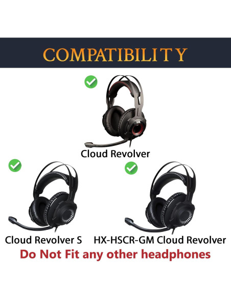 Funda de Diadema SOULWIT para Auriculares HyperX Cloud Revolver - Negro Funda de Diadema SOULWIT para Auriculares HyperX Cloud Revolver - Negro