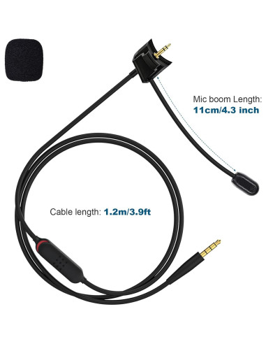 Cable de Micrófono Compatible con Bose QC35 II - 1.2m