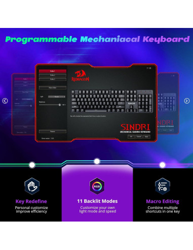 Teclado Mecánico Redragon K671 RGB, 11 Modos Iluminación