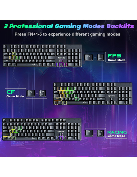 Teclado Mecánico Redragon K671 RGB, 11 Modos Iluminación Teclado Mecánico Redragon K671 RGB, 11 Modos Iluminación