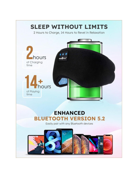 MÁSCARA DE SUEÑO MUSICOZY CON AURICULARES BLUETOOTH 5.4 MÁSCARA DE SUEÑO MUSICOZY CON AURICULARES BLUETOOTH 5.4
