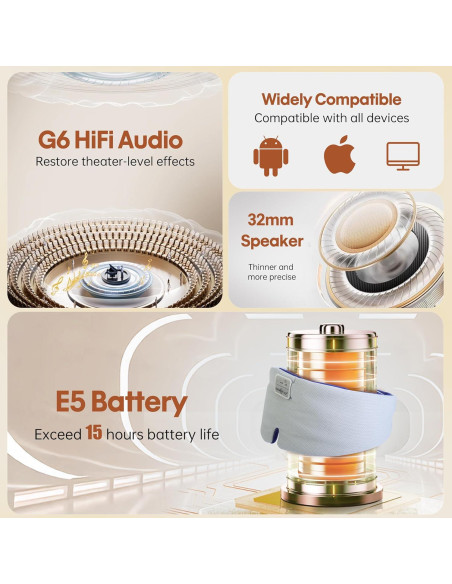 MÁSCARA DE SUEÑO MUSICOZY CON AURICULARES BLUETOOTH 5.4 MÁSCARA DE SUEÑO MUSICOZY CON AURICULARES BLUETOOTH 5.4