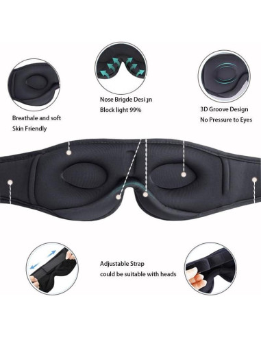 Máscara para dormir Bluetooth 5.3 Wanzhuanshenghuokeji 3D