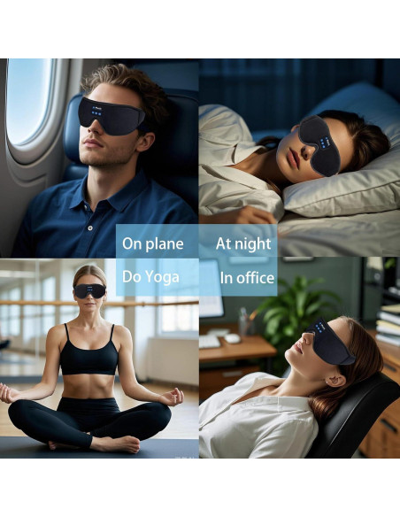 Máscara para dormir Bluetooth 5.3 Wanzhuanshenghuokeji 3D