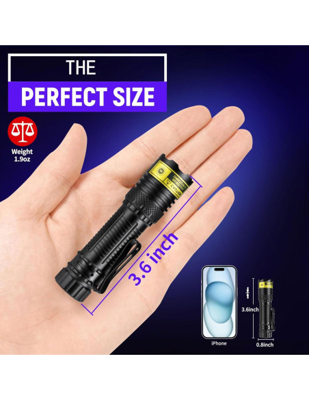 Linterna UV DARKDAWN 365nm Mini LED Recargable USB-C Linterna UV DARKDAWN 365nm Mini LED Recargable USB-C
