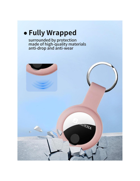 Funda Protectora BFADEHA Air Tags Silicona Rosa 2 Piezas Funda Protectora BFADEHA Air Tags Silicona Rosa 2 Piezas