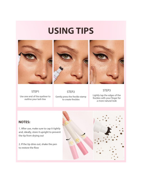 Bolígrafo de Sello de Pecas 2-en-1 Jutqut - Delineador y Tatuaje Bolígrafo de Sello de Pecas 2-en-1 Jutqut - Delineador y Tatuaje