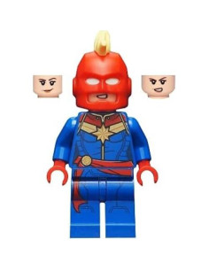 Minifigura Capitán Marvel LEGO con casco y capa roja 2