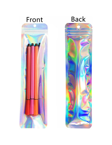 Paquete de 100 Bolsas Holográficas Reutilizables KALOVISEN 6x23cm