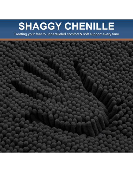 Conjunto de Alfombrillas de Baño Smiry 2 Piezas Chenille Negro Conjunto de Alfombrillas de Baño Smiry 2 Piezas Chenille Negro