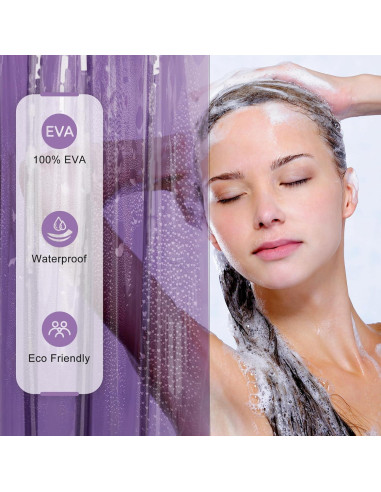 Cortina de Ducha AmazerBath 72x72 cm Lavanda Arcoíris 100% EVA
