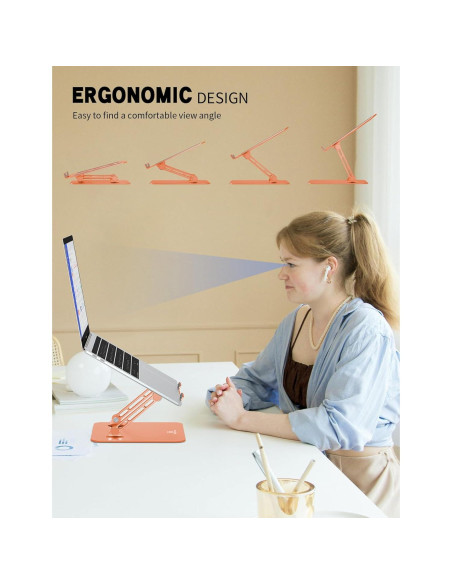 Soporte para Laptop ToBeoneer Ajustable Ergonómico Naranja Soporte para Laptop ToBeoneer Ajustable Ergonómico Naranja