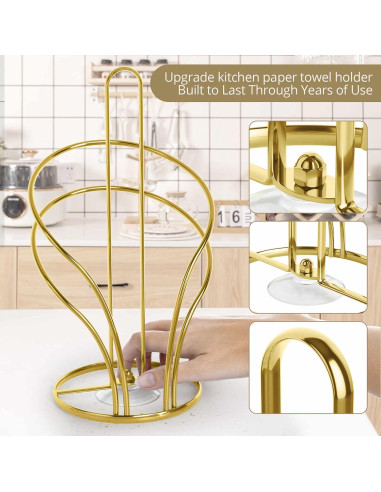 Soporte para Toallas de Papel Wuwrll Acero Inoxidable Dorado