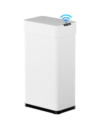 Basurero Automático 80L TLSUNNY Acero Inoxidable Blanco