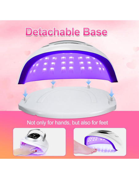 Lámpara UV LED LKE 268W para Uñas con 4 Temporizadores Rosa Lámpara UV LED LKE 268W para Uñas con 4 Temporizadores Rosa