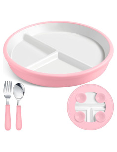 Set de Platos de Cerámica Antideslizantes Teenyyou Rosa