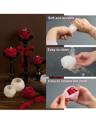 Kit de Fabricación de Velas Rosa 3D KDW - 16 Piezas DIY