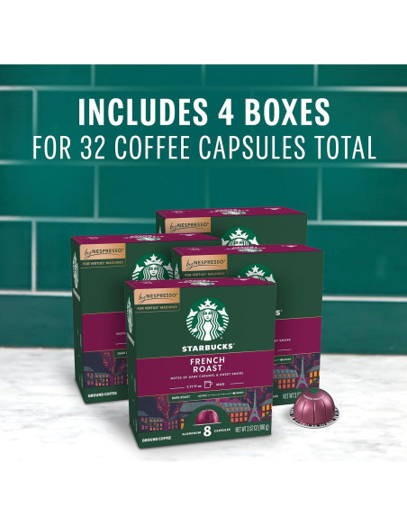 Cápsulas de Café Starbucks por Nespresso Tostado Francés 32 Unidades Cápsulas de Café Starbucks por Nespresso Tostado Francés 32 Unidades