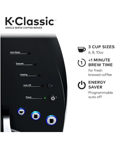 Cafetera Keurig K-Classic 1.42L con 3 Tamaños de Preparación