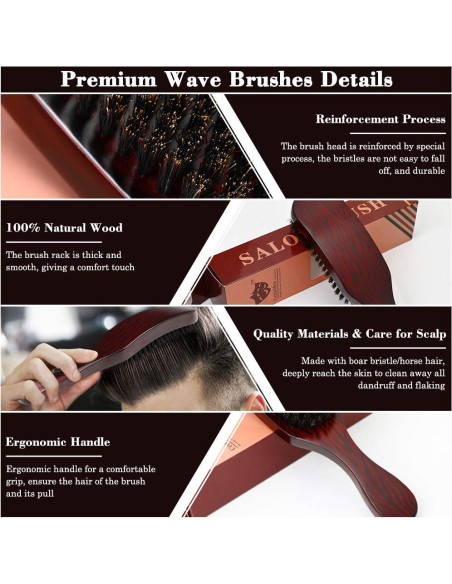Cepillo de Cerdas de Jabalí Haofy para Cabello Grueso y Rizado Cepillo de Cerdas de Jabalí Haofy para Cabello Grueso y Rizado