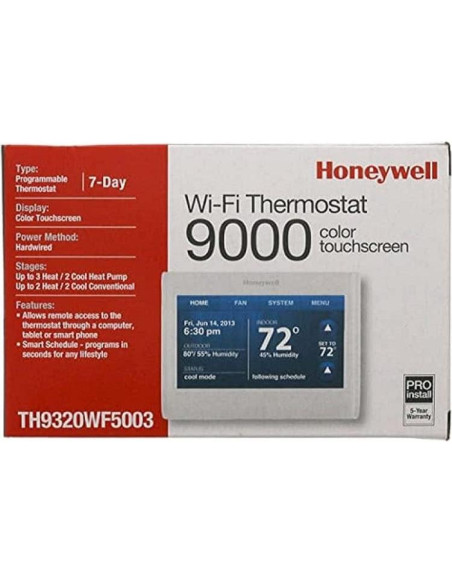 Termostato Programable Wi-Fi Honeywell TH9320WF5003 - 2 Unidades Termostato Programable Wi-Fi Honeywell TH9320WF5003 - 2 Unidades