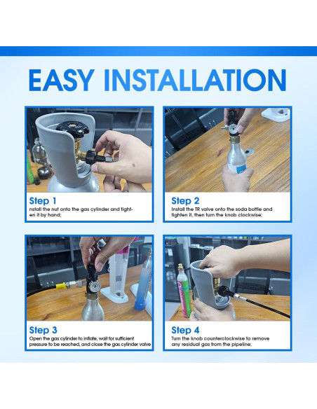 Adaptador de Recarga de CO2 ZRDR con Manómetro y Manguera 127 cm Adaptador de Recarga de CO2 ZRDR con Manómetro y Manguera 127 cm