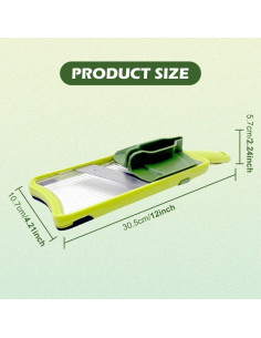 Mandolina de Mano CALIDAKA Verde Ajustable para Verduras y Frutas 2