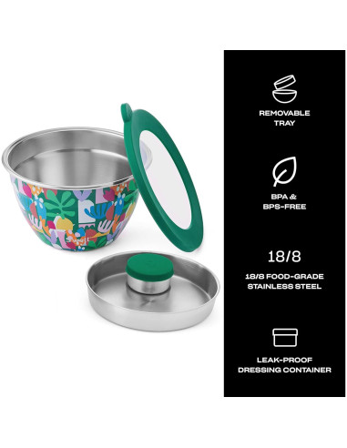 Kit de Tazón para Ensalada S'well 1.89L Acero Inoxidable A Prueba de Fugas