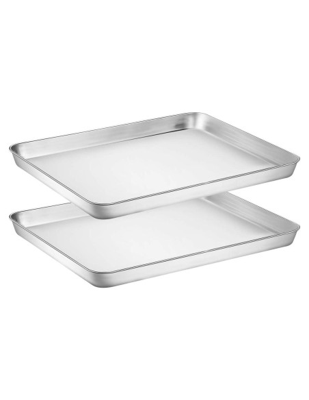 Juego de 2 bandejas para hornear Wildone 40.6x30.5cm acero inoxidable Juego de 2 bandejas para hornear Wildone 40.6x30.5cm acero inoxidable