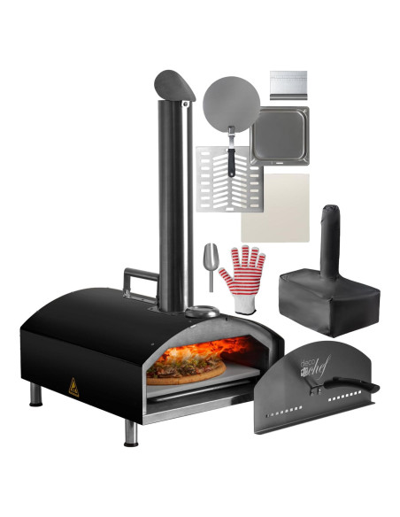 Horno de Pizza Portátil Deco Chef 2-en-1 con Piedra 33 cm Horno de Pizza Portátil Deco Chef 2-en-1 con Piedra 33 cm