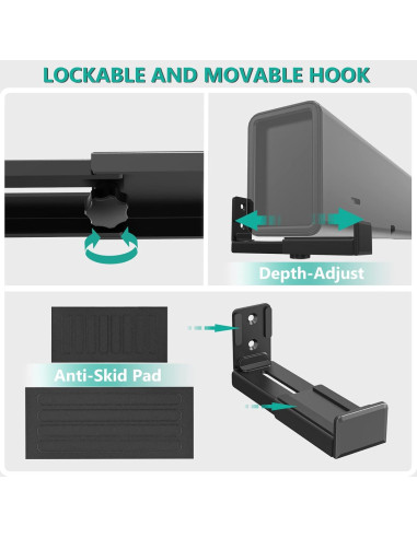 Soporte Universal para Barra de Sonido WALI SLK202 Negro 15 kg
