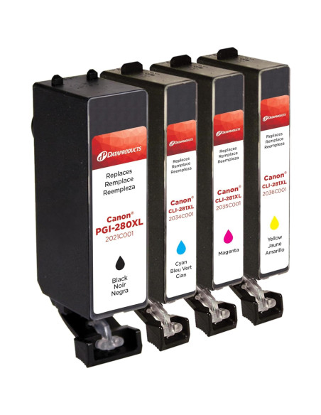 Cartuchos de tinta remanufacturados Dataproducts PGI-281XL CLI-281XL 4 colores Cartuchos de tinta remanufacturados Dataproducts PGI-281XL CLI-281XL 4 colores