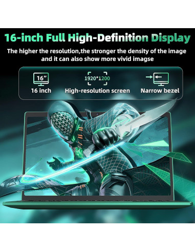 Laptop Rumtuk Verde 16" (40,64 cm) Celeron N5105 16GB 512GB SSD