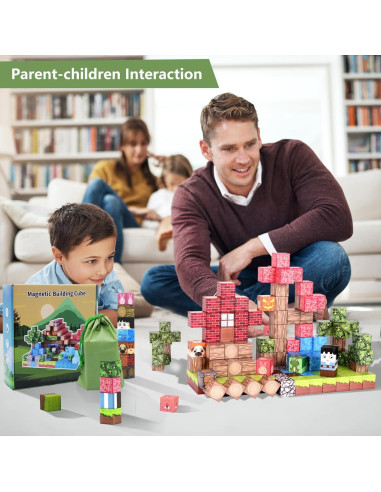 Bloques Magnéticos YZHDUXIU 128 PCS Juguete STEM para Niños