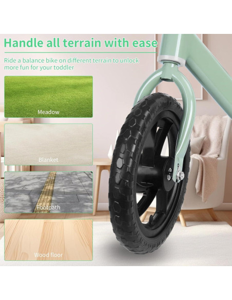 Bicicleta de Equilibrio para Bebés Qorkhogr Verde Ajustable Bicicleta de Equilibrio para Bebés Qorkhogr Verde Ajustable