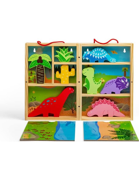 Caja de Juego de Dinosaurios Bigjigs Toys - 5 Piezas de Madera Caja de Juego de Dinosaurios Bigjigs Toys - 5 Piezas de Madera