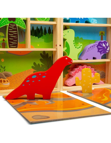 Caja de Juego de Dinosaurios Bigjigs Toys - 5 Piezas de Madera