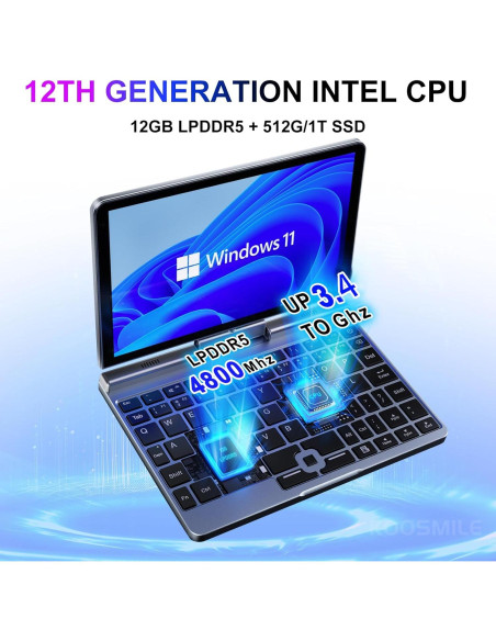 Mini Laptop 8" KOOSMILE P8 12GB RAM 512GB SSD Windows 11 Mini Laptop 8" KOOSMILE P8 12GB RAM 512GB SSD Windows 11