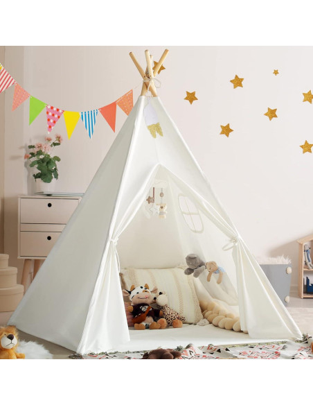 Tienda de Teepee para Niños Wilwolfer 120x120x156 cm Tienda de Teepee para Niños Wilwolfer 120x120x156 cm