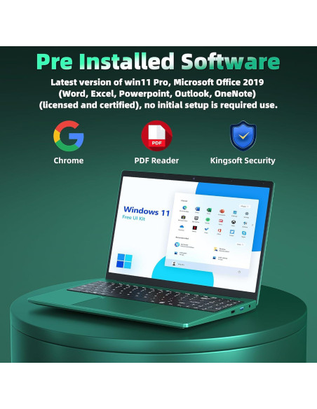 Laptop Rumtuk Verde 16" (40,64 cm) Celeron N5105 16GB 512GB SSD Laptop Rumtuk Verde 16" (40,64 cm) Celeron N5105 16GB 512GB SSD