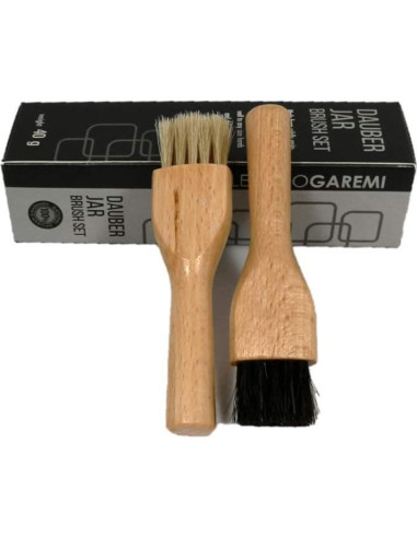 Juego de Cepillos Aplicadores para Zapatos Valentino Garemi - Madera de Haya y Pelo de Jabalí