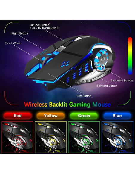 Kit Teclado Ratón Gaming Inalámbrico ZIYOU LANG RGB Kit Teclado Ratón Gaming Inalámbrico ZIYOU LANG RGB