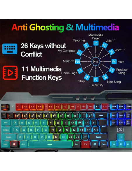 Kit Teclado Ratón Gaming Inalámbrico ZIYOU LANG RGB Kit Teclado Ratón Gaming Inalámbrico ZIYOU LANG RGB